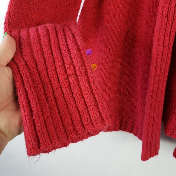 Eddie Bauer Womens Long Sleeve Open Cardigan Sweater Sleepwear Red Knit - Picture 3 of 6